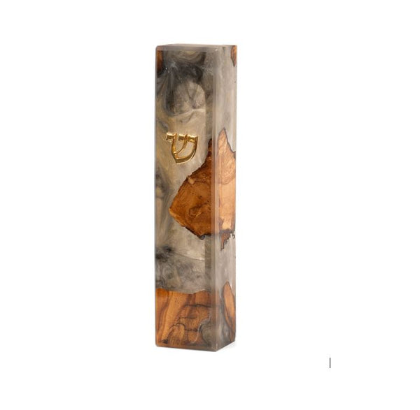 Wood and Epoxy mezuzah, By the Israel Museum- Peace Love Light Shop