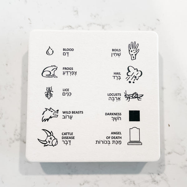 Ten Plague Coasters for Dipping- Peace Love Light Shop