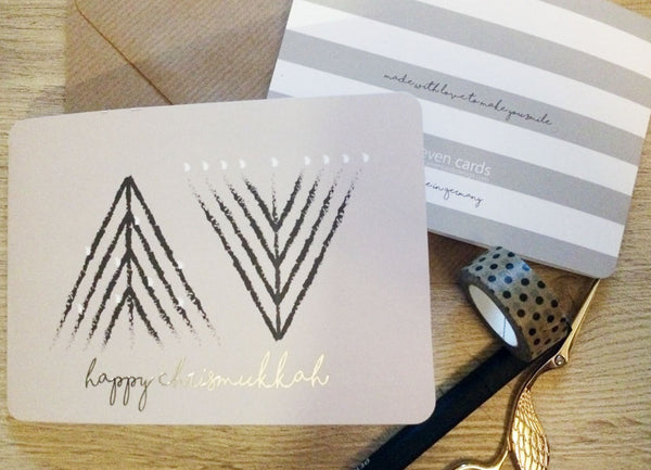 Happy Chrismukkah- Menorah Tree Card - Peace Love Light Shop