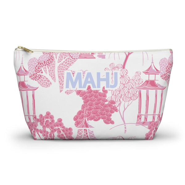 Mahjong Tile Bag, Chinoiserie Pink, Gifts- Peace Love Light Shop