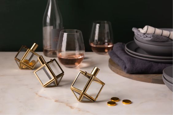 Hanukkah gold mini dreidel decoration- Peace Love Light Shop