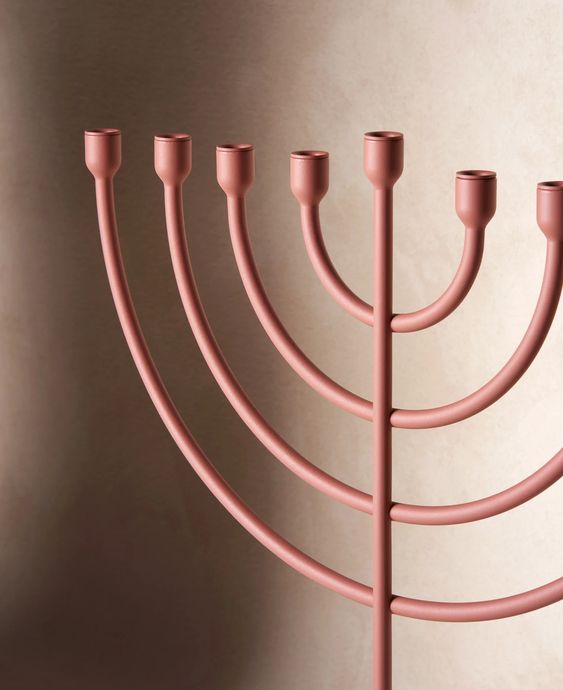 Trace Menorah, Clay, Modern- Peace Love Light Shop