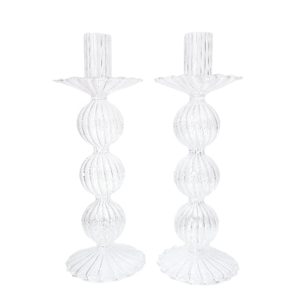 Shabbat Glass Candle Holders- Peace Love Light Shop
