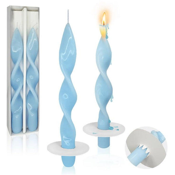 Blue Spiral Candles- Peace Love Light Shop