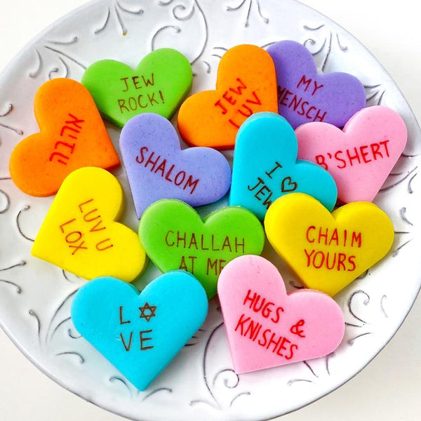 Valentines, Tu B'Av- Jewish love conversation tiles- Peace Love Light