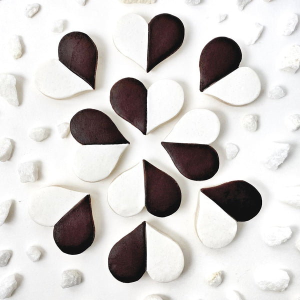 Black & White Marzipan Cookies- Valentines, Tu'B'av Gift.  Peace Love Light Shop