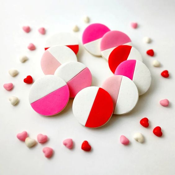 Valentines Pink&White Cookies, Valentines, Peace Love Light Shop