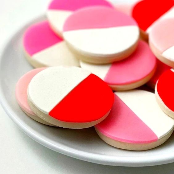 Valentines Pink&White Cookies, Valentines, Peace Love Light Shop