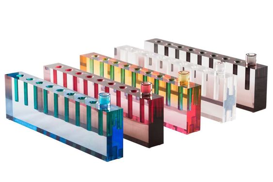 Modern acrylic menorah- Peace Love Light Shop