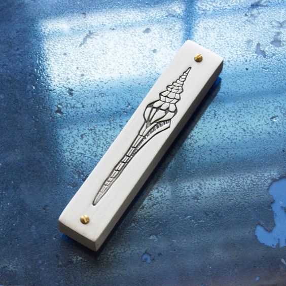 Line-Drawn Shell Mezuzah - Peace Love Light Shop