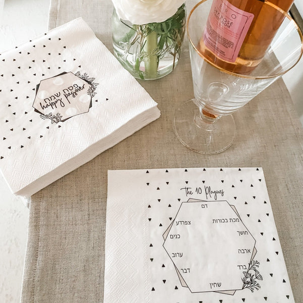 Passover Napkins, Ten Plague for Dipping, Passover Decorations- 20 Pack - Peace Love Light Shop