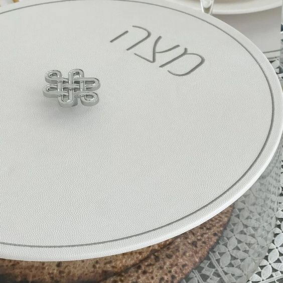 Modern Round Lucite Matzah Plate, Passover- Peace Love Light Shop