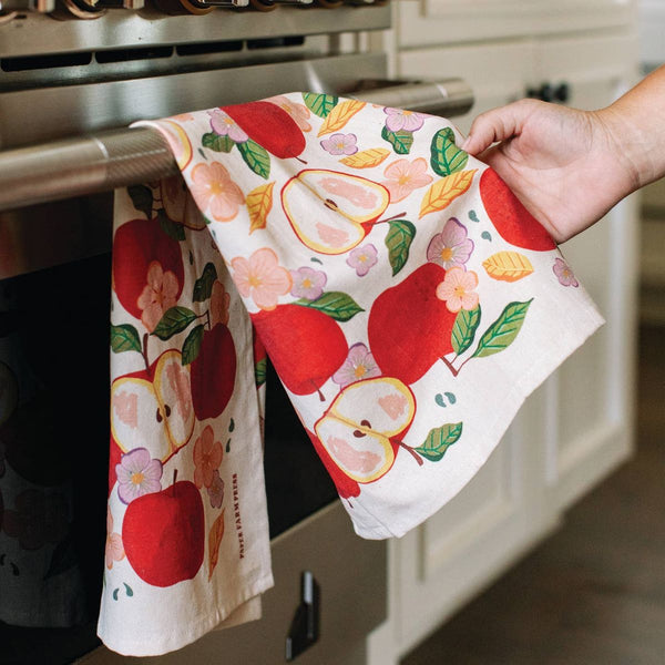 Apple tea towel, Autumn gift, Rosh Hashanah- Peace Love Light Shop