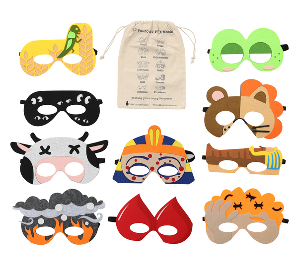 Passover Felt Plague Masks, Made In Israel- Peace Love Light Shop